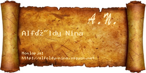 Alföldy Nina névjegykártya
